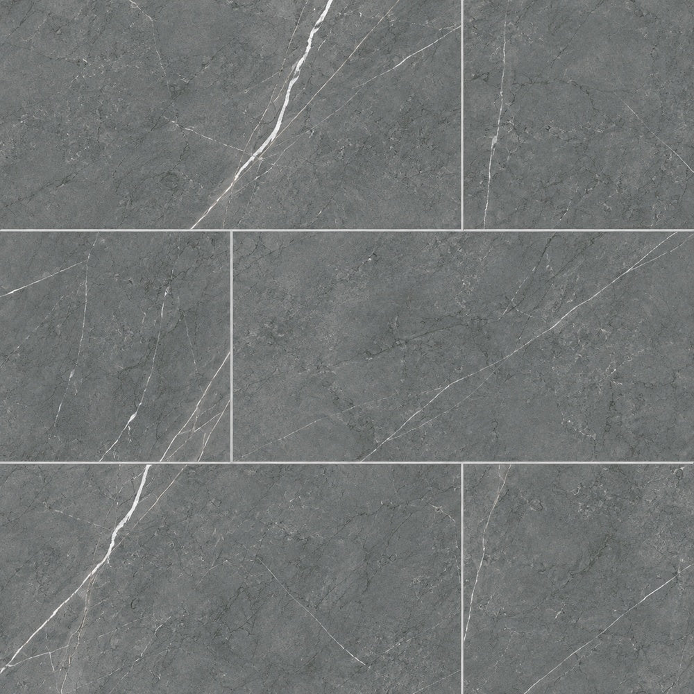 Willow Silver 24x48 R Porcelain Tile Matte/Polished large-format installed close-up