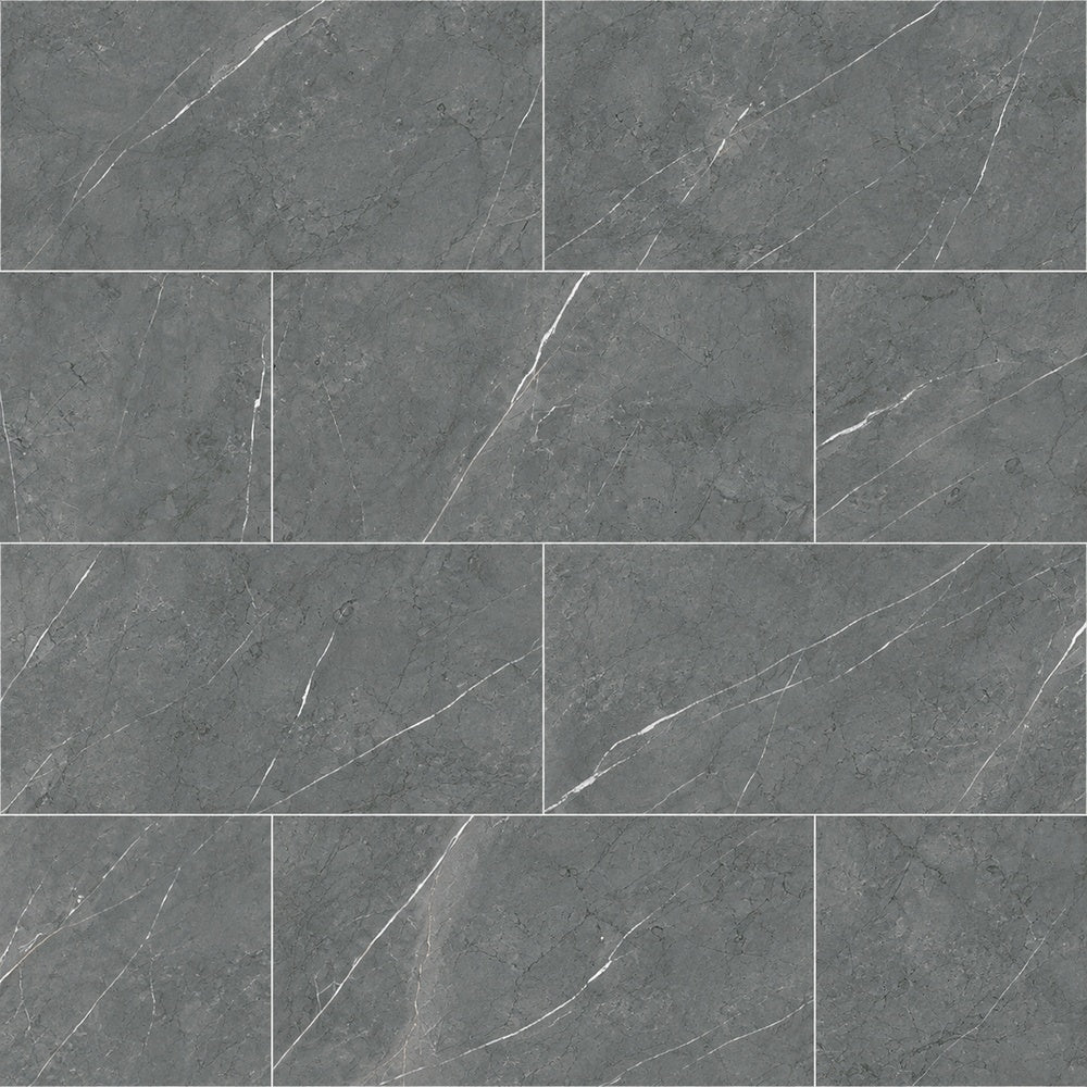 Willow Silver 24x48 R Porcelain Tile Matte/Polished installed tile close-up