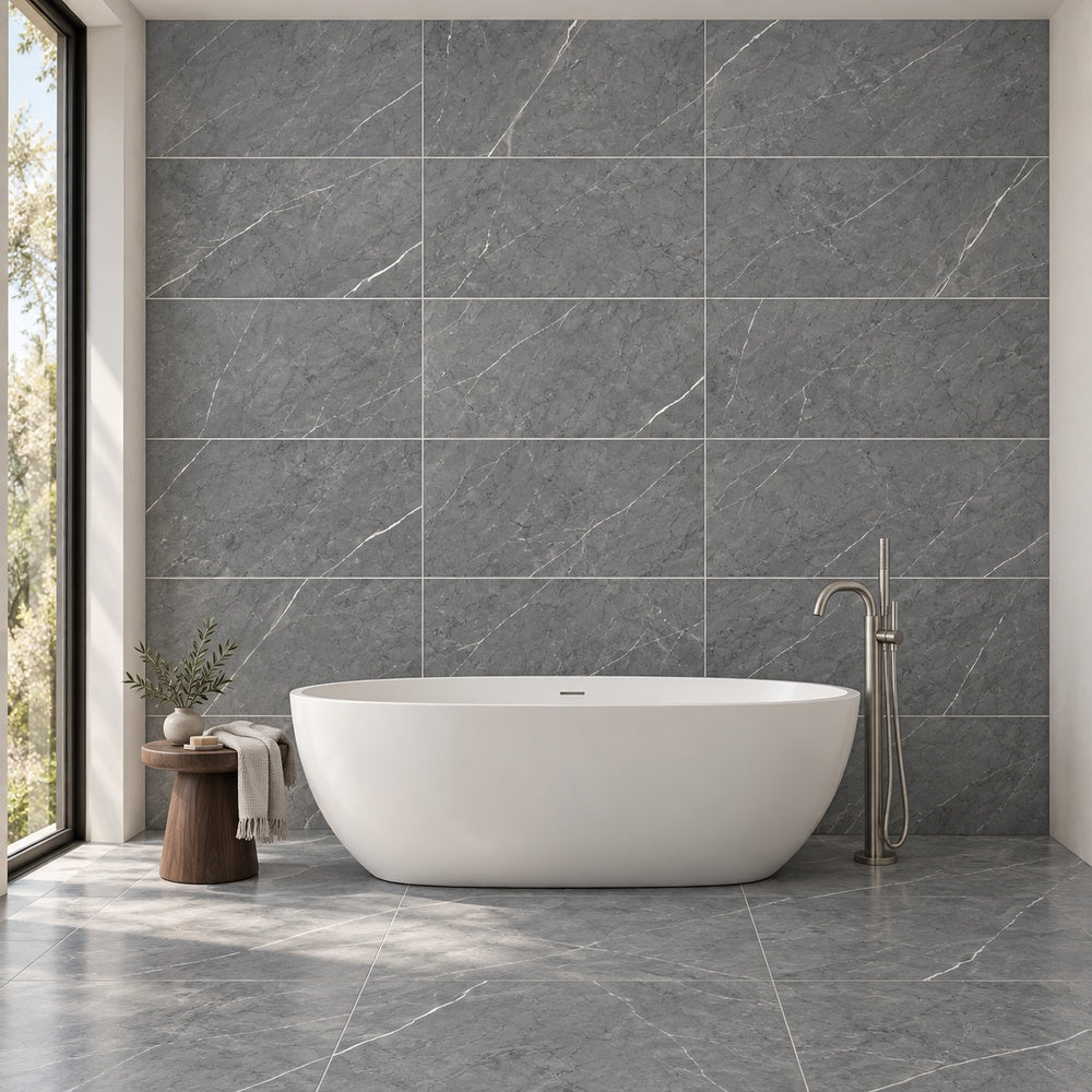 Willow porcelain tile silver24 room