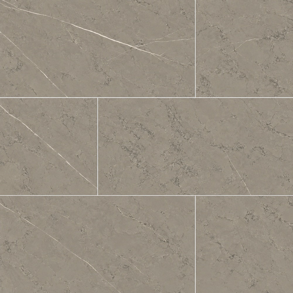 Willow Smoke 12x24 R Porcelain Tile Matte/Polished large-format installed close-up