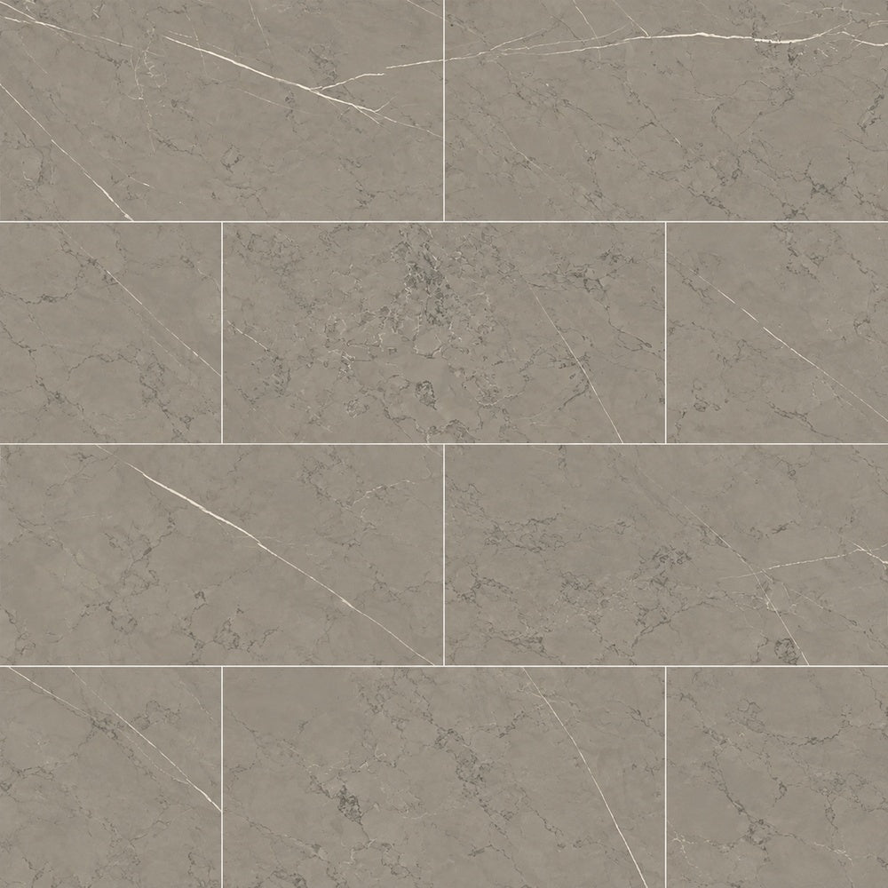 Willow Smoke 12x24 R Porcelain Tile Matte/Polished installed tile close-up