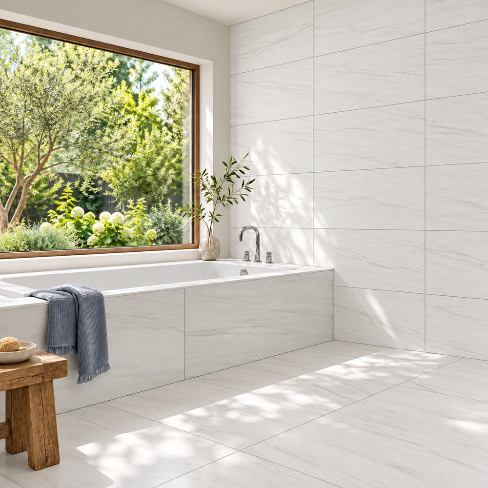 Zenith White 24x48 room2 fixed tile photograph