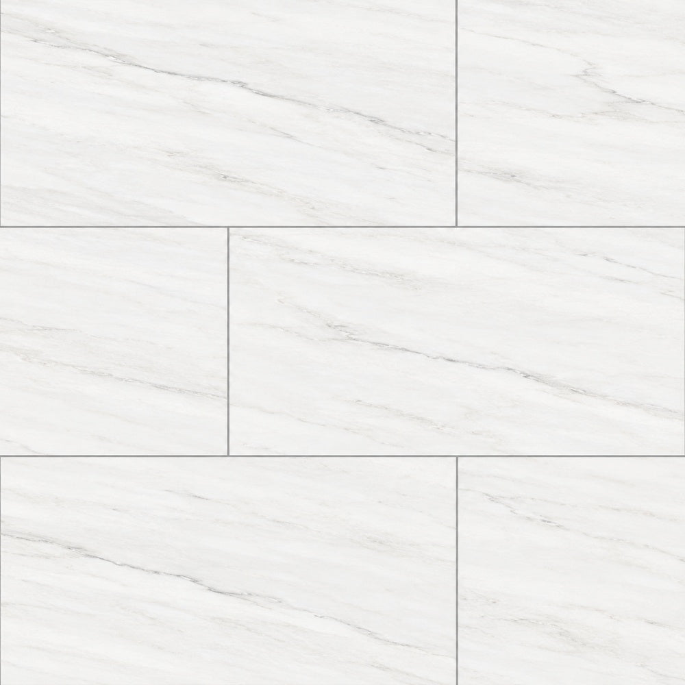 Zenith White PO 24x48 R Porcelain Tile large-format installed close-up