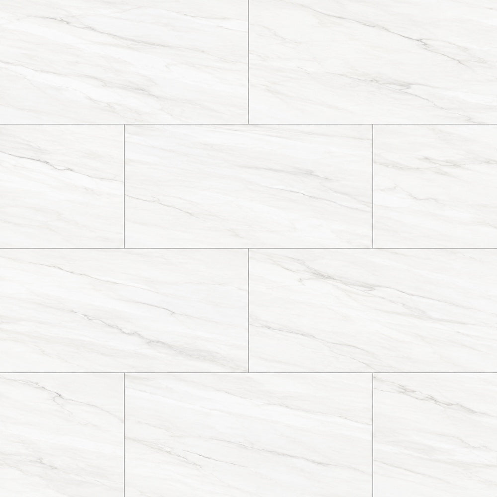 Zenith White PO 24x48 R Porcelain Tile installed tile close-up