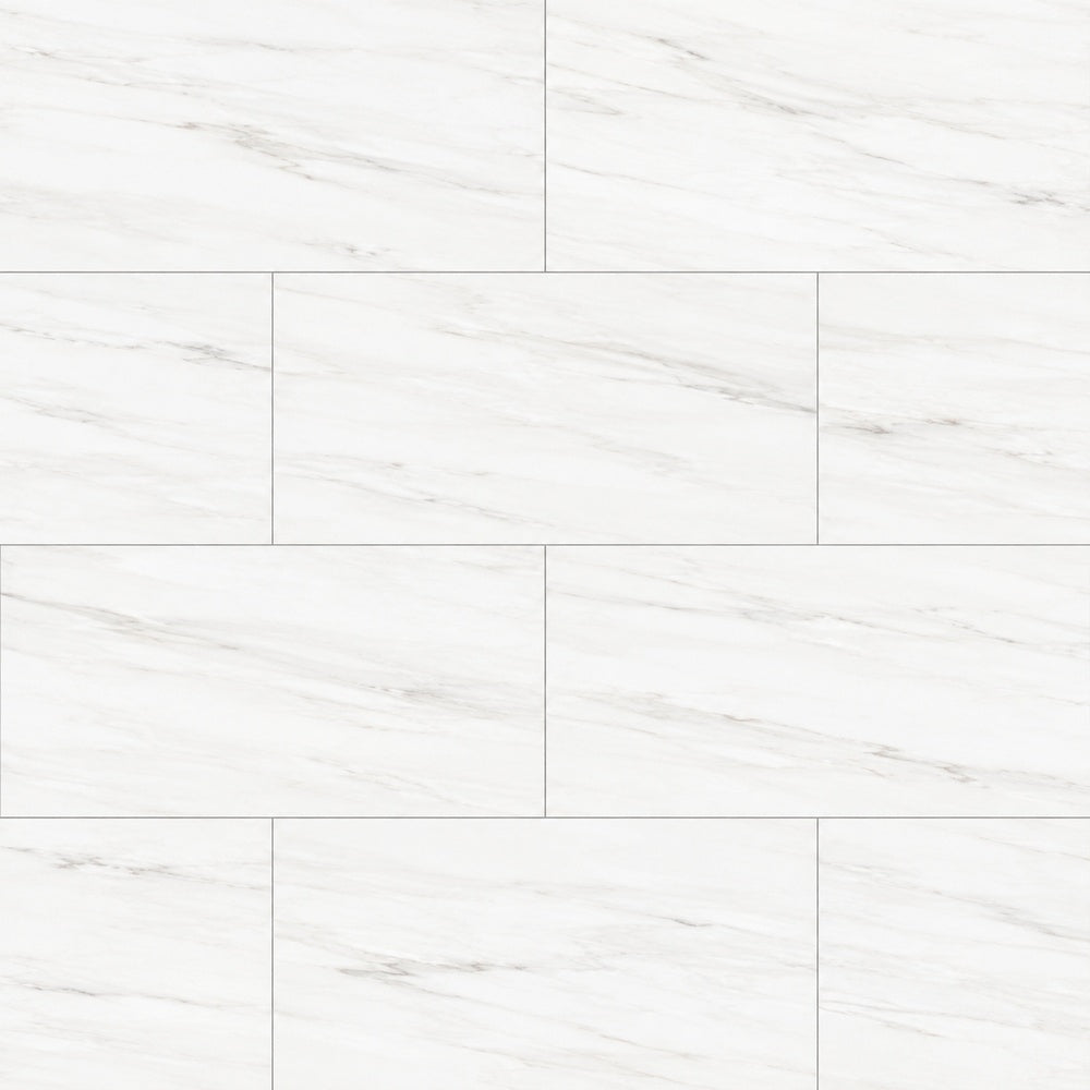 Zenith White UP 12x24 R Porcelain Tile installed tile close-up