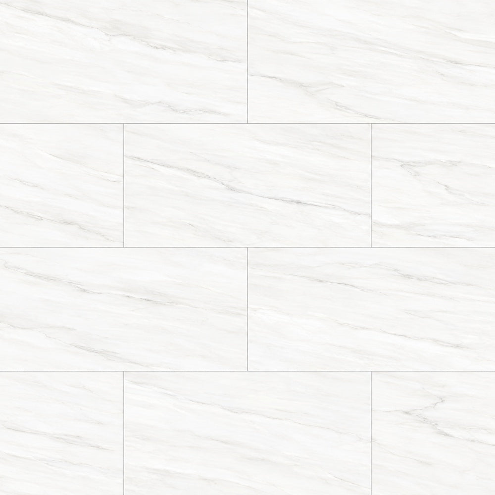 Zenith White UP 24x48 R Porcelain Tile installed tile close-up