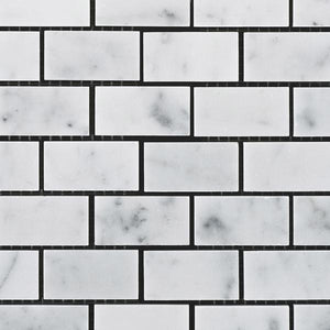 Carrara White Marble Baby Brick Mosaic Polished/Honed Stone Tilezz 