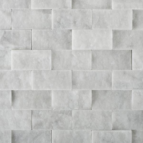 Carrara White Marble 1x2 Split-Faced Mosaic Tile Stone Tilezz 