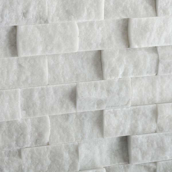Carrara White Marble 1x2 Split-Faced Mosaic Tile Stone Tilezz 
