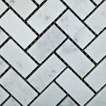 Load image into Gallery viewer, Carrara White Herringbone 1X2 Mosaic Polished/Honed Stone Tilezz 
