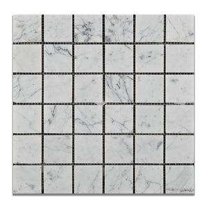 Carrara White Marble 2x2 Mosaic Polished/Honed Stone Tilezz 