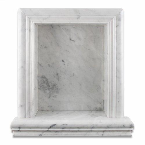 Carrara White Marble Hand-Made Shampoo Niche / Shelf - LARGE close-up