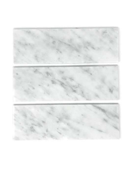 Carrara White 4x12 Subway Tile Polished/Honed Stone Tilezz 