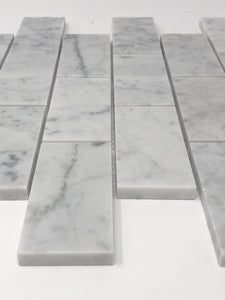 Carrara White Marble 2x4 Mosaic Polished/Honed Stone Tilezz 