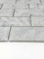 Load image into Gallery viewer, Carrara White Marble 2x4 Beveled Mosaic Polished/Honed Stone Tilezz 
