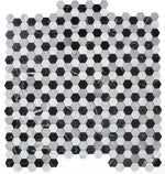 Load image into Gallery viewer, Black and White 2&quot; Hexagon Marble Polished Stone Tilezz 
