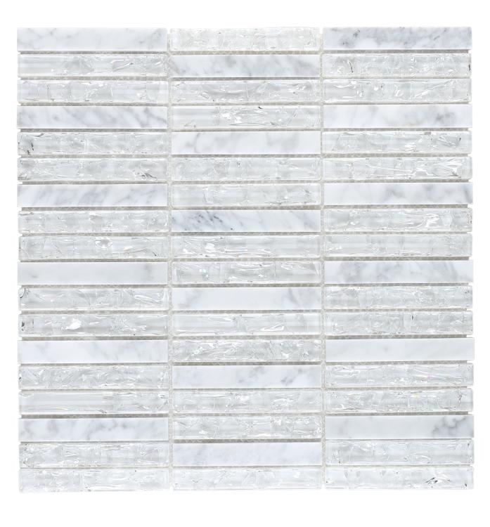 Icy Band Glass Stacked Mosaic Tilezz 