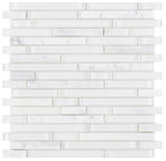 Load image into Gallery viewer, Linear Carrara White Glass Brick Mosaic Tilezz 
