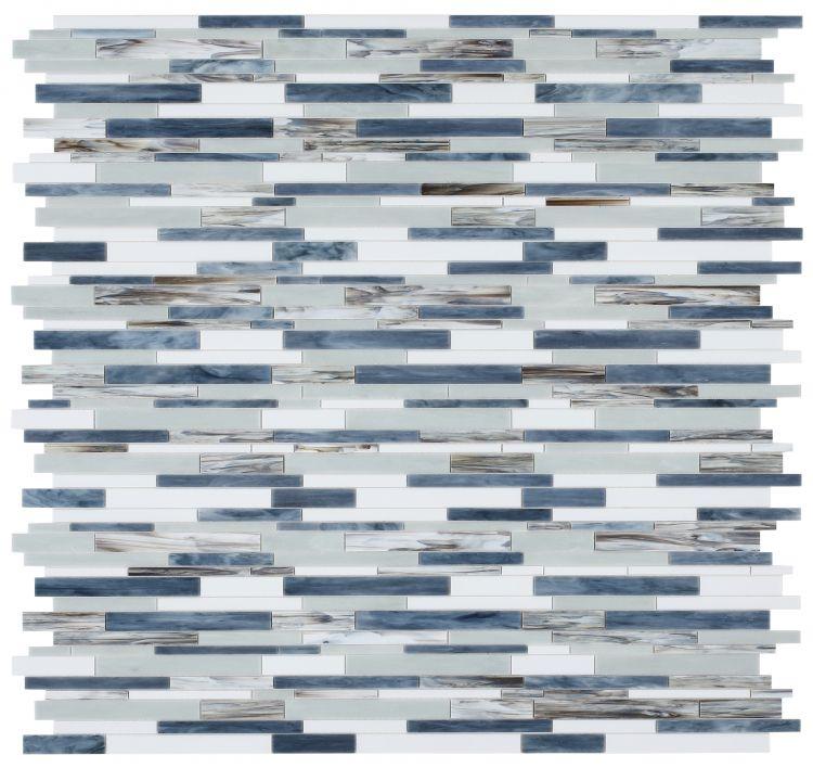 Newport Beach Linear Interlocking Glass Mosaic Blend ( Pool Rated ) Tilezz 