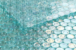 Malibu Turquoise Glass Penny Round Mosaic (Pool Rated) Tilezz 