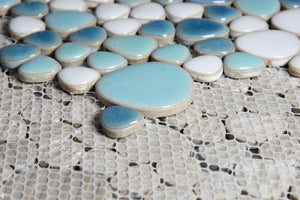 Growing Jewel Iris Porcelain Pebble Mosaic (Pool Rated) Tilezz 