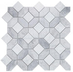 Load image into Gallery viewer, Carrara White &amp; Gray Eclipse Marble Mosaic Tile Stone Tilezz 
