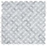 Load image into Gallery viewer, Carrara White &amp; Gray Eclipse Marble Mosaic Tile Stone Tilezz 
