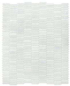 Arrow White Pearl Picket Glass Mosaic ( Pool Rated ) Tilezz 