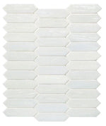 Load image into Gallery viewer, Arrow White Pearl Picket Glass Mosaic ( Pool Rated ) Tilezz 
