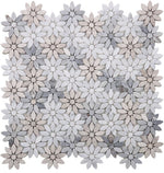 Load image into Gallery viewer, Smokey Blue Daisy Flowers Mosaic Tilezz 
