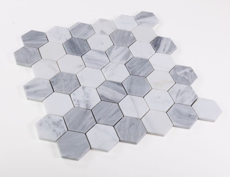 Sky Blue 2" Hexagon Marble Polished Stone Tilezz 
