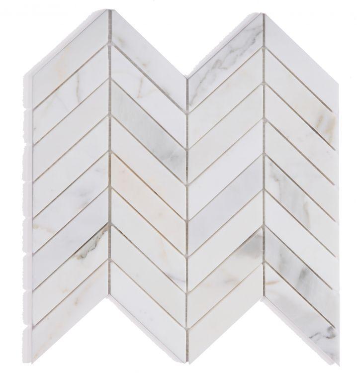 Calacatta Gold Chevron Mosaic Polished Stone Tilezz 