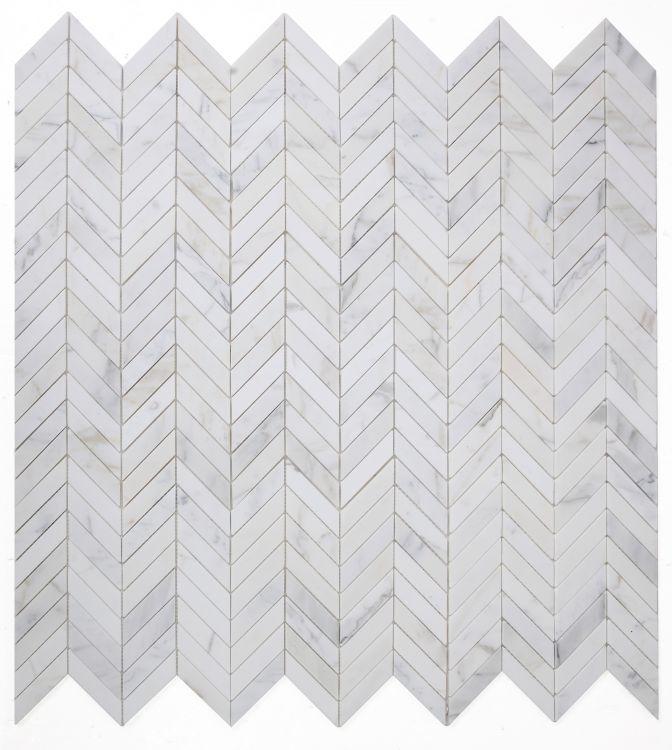 Calacatta Gold Chevron Mosaic Polished Stone Tilezz 