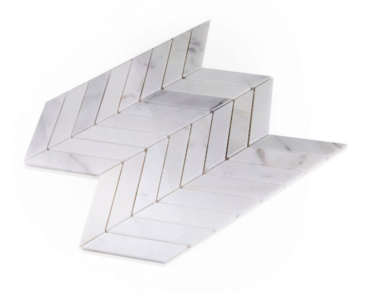 Calacatta Gold Chevron Mosaic Polished Stone Tilezz 