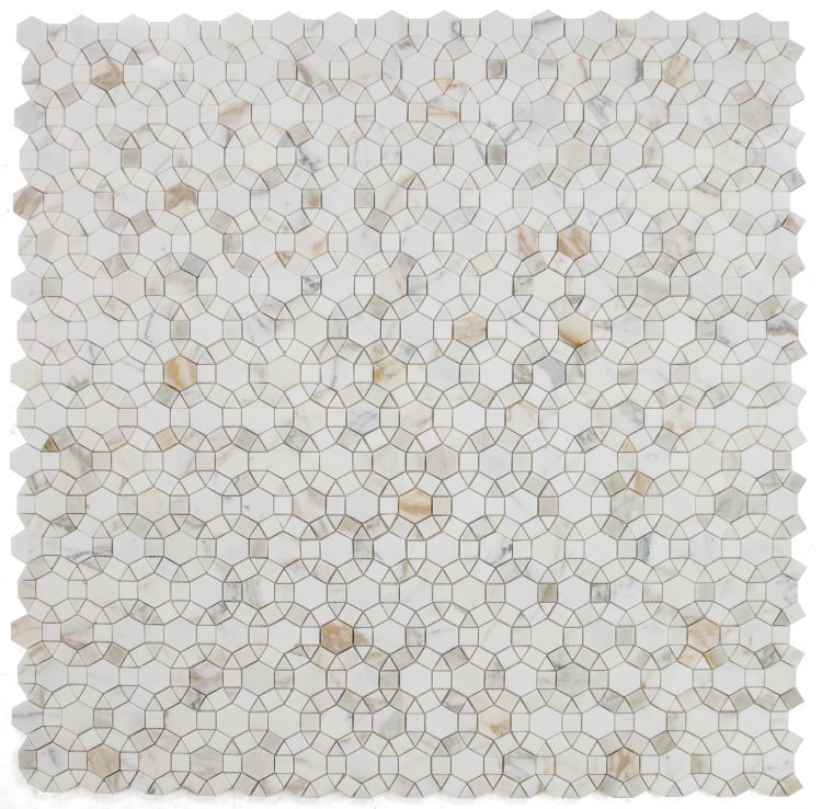 Geometry Calacatta Gold Marble Mosaic Tile Stone Tilezz 
