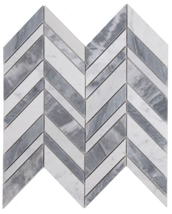 Chevron Series Cardiglio Marble Mosaic Tilezz 