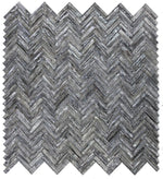 Load image into Gallery viewer, Silver Shell Glass 1x4 Herringbone Mosaic Stone Tilezz 
