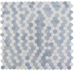 Load image into Gallery viewer, Thassos White &amp; Azul Celeste (Blue) 2&quot; Hexagon Marble Polished Stone Tilezz 
