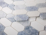 Load image into Gallery viewer, Thassos White &amp; Azul Celeste (Blue) Marble Mini Picket Marble Polished Stone Tilezz 
