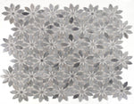 Load image into Gallery viewer, Bardiglio and Carrara White Daisy Flowers Mosaic Tilezz 
