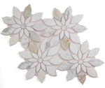 Load image into Gallery viewer, Calacatta Gold Daisy Flowers Mosaic Tilezz 
