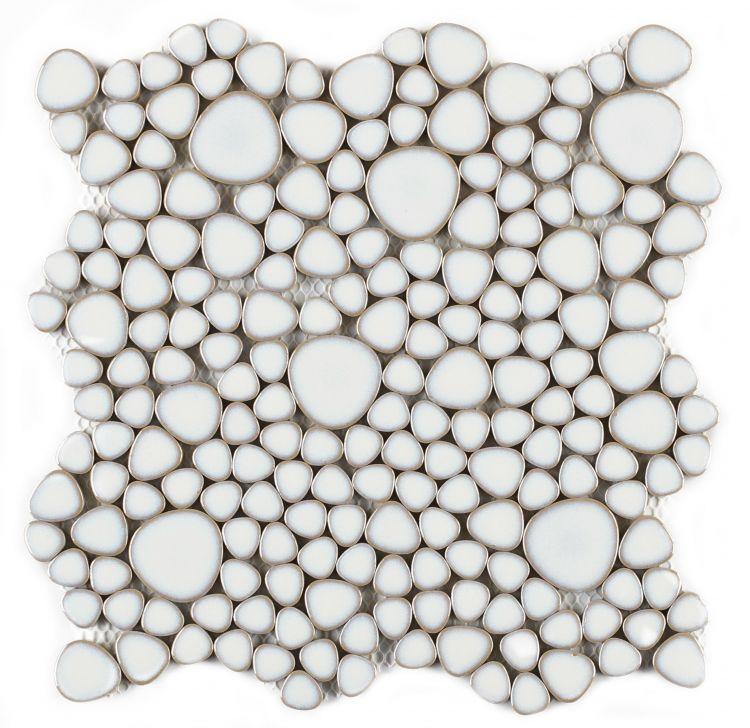 Growing Fancy White Porcelain Pebble Mosaic (Pool Rated) Tilezz 