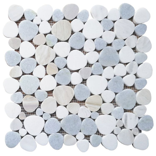 Pebble Stone Small Round Black Tile by Ocean Mosaics