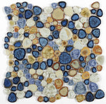 Load image into Gallery viewer, Growing Blue Porcelain Pebble Mosaic (Pool Rated) Tilezz 
