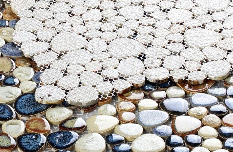 Growing Blue Porcelain Pebble Mosaic (Pool Rated) Tilezz 