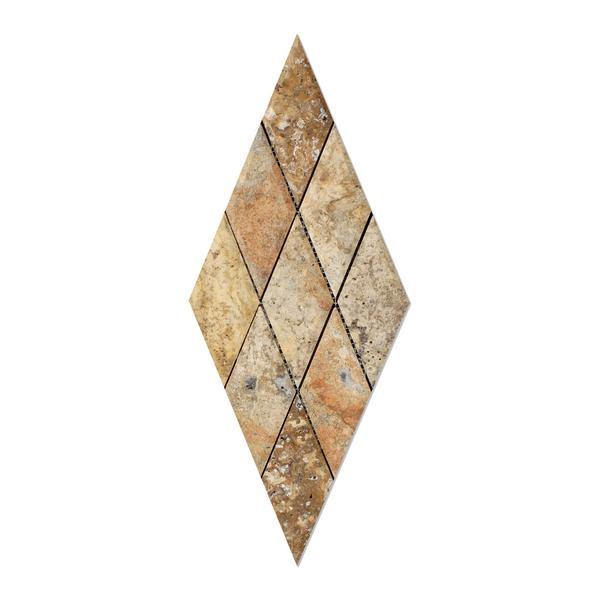 Scabos Travertine 3x6 Diamond Beveled Honed Mosaic Tile Stone Tilezz 