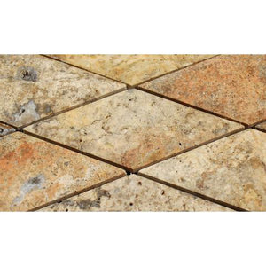 Scabos Travertine 3x6 Diamond Beveled Honed Mosaic Tile Stone Tilezz 