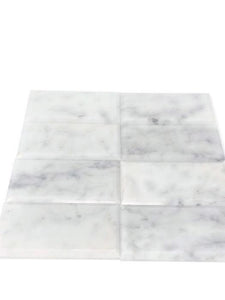 Carrara White 3x6 Beveled Subway Tile Polished/Honed Stone Tilezz 