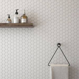 Simple City White 2" Hexagon Matte Ceramic Tile Tilezz 