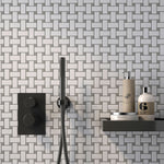 Load image into Gallery viewer, Simple City White and Gray Basketweave Ceramic Mosaic Tile Tilezz 
